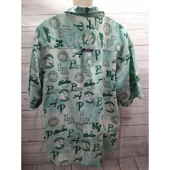 Real Authentic Clothing Green National League Baseball Shirt Harlem Philly Sz L - Picture 4 of 11